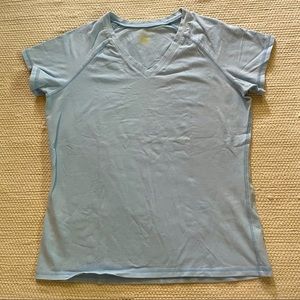 Prospirit Athletic Blue Cotton V-Neck T-Shirt